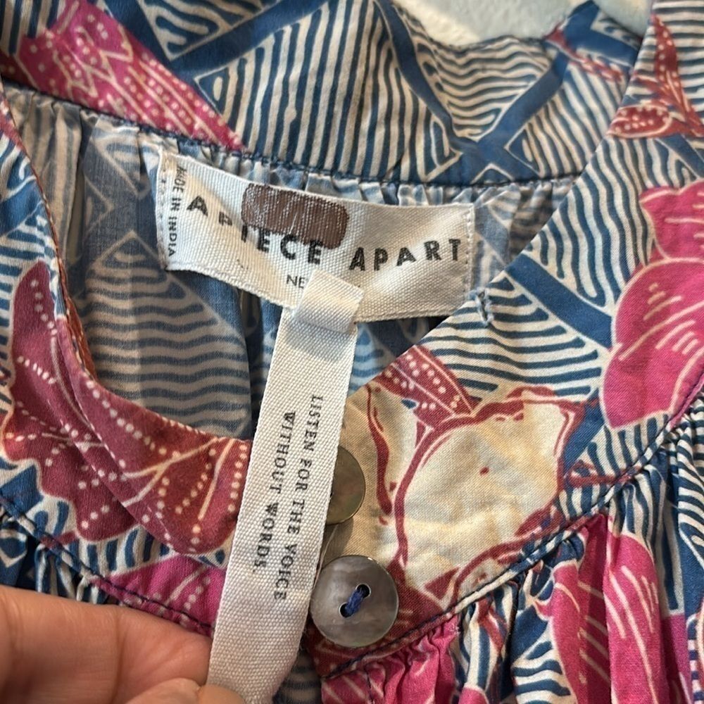 Apiece Apart Nyang Nyang Dress Indo Batik Size 10 100% Organic Cotton‌‌‌‌ - Picture 5 of 16